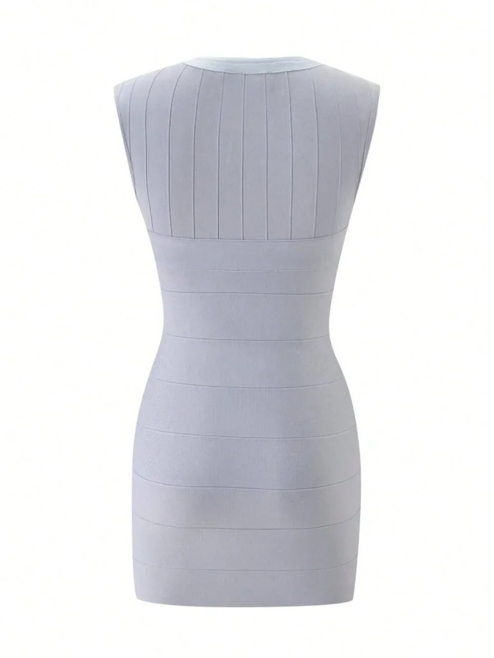 Blue Elegant Women's Two Tone Bandage Mini Bodycon Dress - Picture 5 of 6